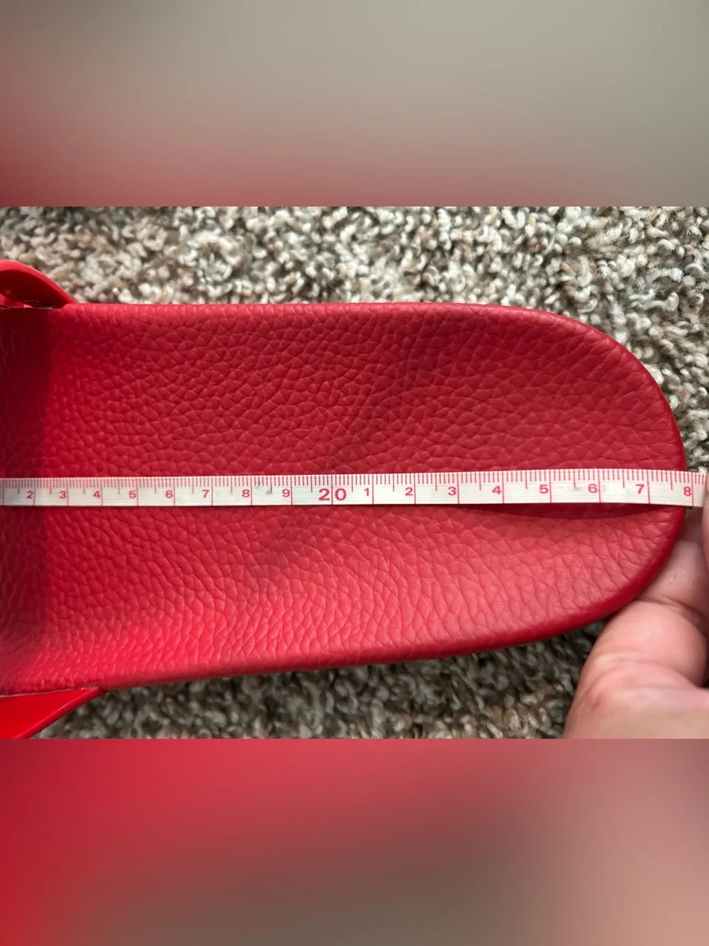 Gucci red rubber slides